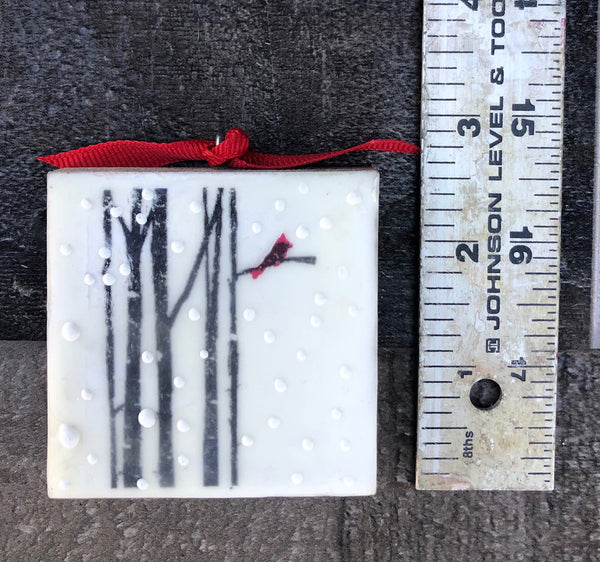 Ornament - Encaustic cardinal